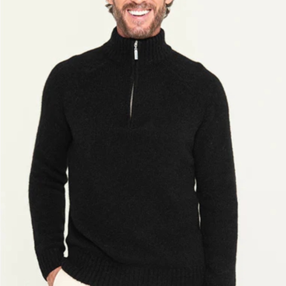 Pacas Black Alpaca Men’s  Knit sweater with Zipper